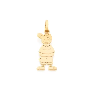 Pingente menino banhado a ouro 18k