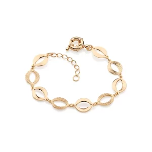 Pulseira banhada a ouro 18k formada por elos ovais - tam.21