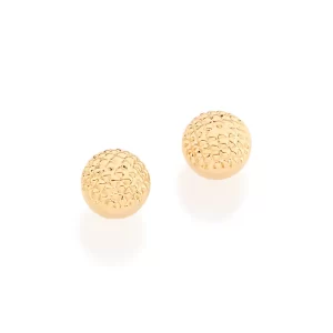 Brinco banhado a ouro 18k bola trabalhado