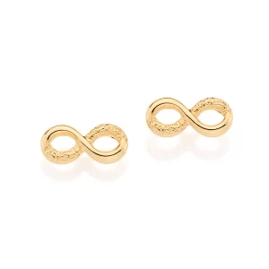 Brinco infinito banhado a ouro 18k