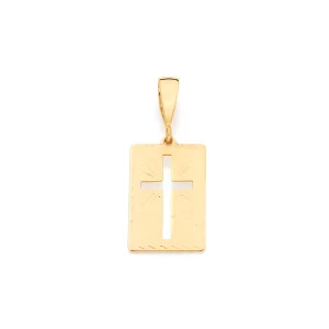 Pingente banhado a ouro 18k cruz