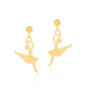 Brinco infantil banhado a ouro 18k bailarina