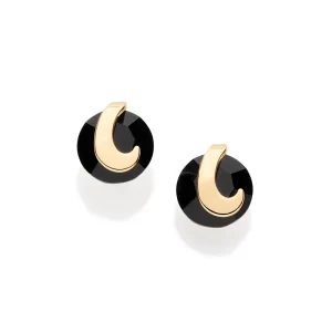 Brinco solitário banhado a ouro 18k com cristais