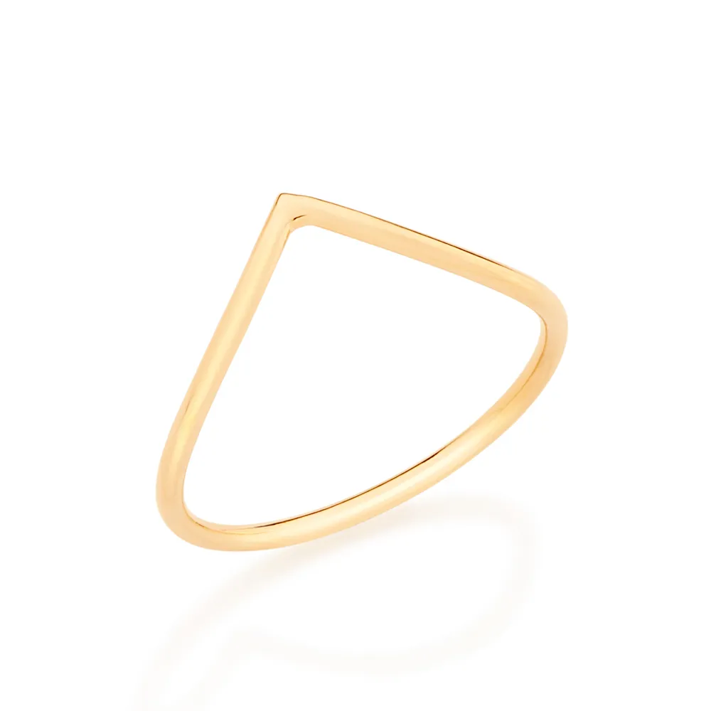 Anel skinny ring banhado a ouro 18k
