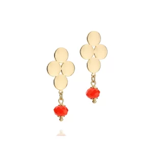 Brinco banhado a ouro 18k com cristais