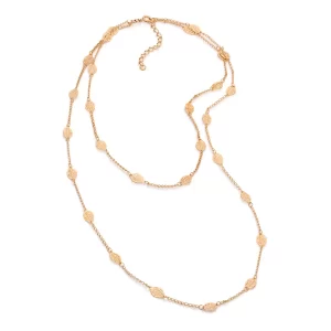 Gargantilha banhada a ouro 18k formada por folhas - tam.45