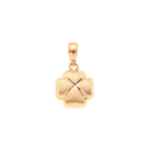 Pingente banhado a ouro 18k trevo de quatro folhas