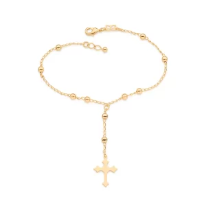 Pulseira terço banhada a ouro 18k - tam.20