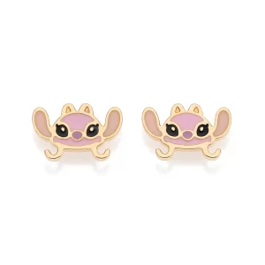 Brinco angel banhado a ouro 18k com aplicação de resina