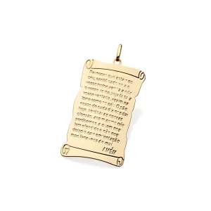 Pingente banhado a ouro 18k com Pai Nosso