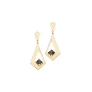 Brinco banhado a ouro 18k com cristais