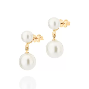 Brinco banhado a ouro 18k com pérolas